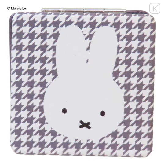 Japan Miffy 2-sided Compact Mirror - Miffy : Chidori & Monotone Houndstooth - 1