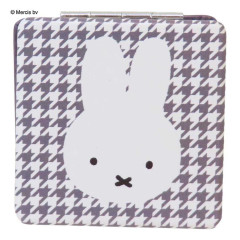 Japan Miffy 2-sided Compact Mirror - Miffy : Chidori & Monotone Houndstooth