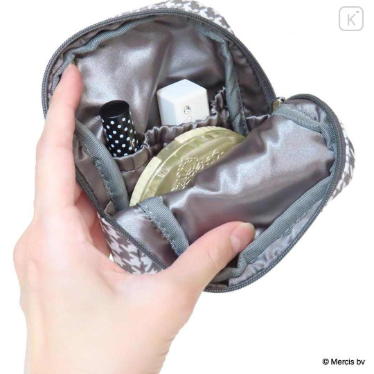 Japan Miffy Vertical Cosmetic Pouch - Miffy : Chidori & Monotone Houndstooth - 3