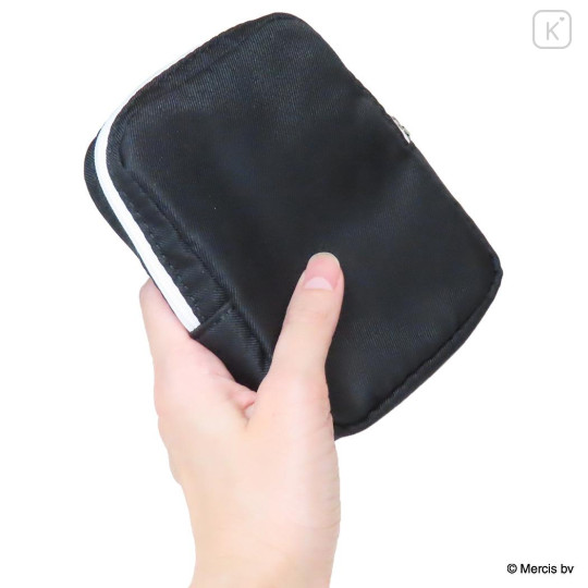 Japan Miffy Vertical Cosmetic Pouch - Miffy : Chidori & Monotone Houndstooth Black - 3