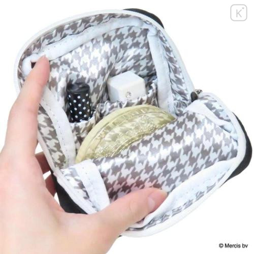 Japan Miffy Vertical Cosmetic Pouch - Miffy : Chidori & Monotone Houndstooth Black - 4