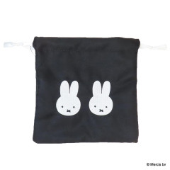 Japan Miffy Drawstring Bag - Miffy : Chidori & Monotone Houndstooth Black