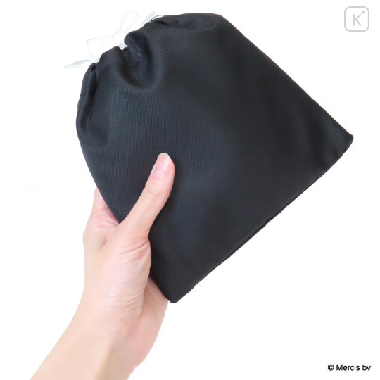 Japan Miffy Drawstring Bag - Miffy : Chidori & Monotone Houndstooth Black - 2