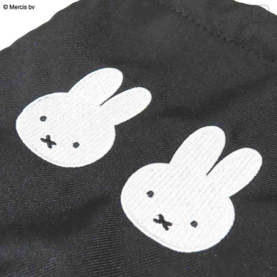 Japan Miffy Drawstring Bag - Miffy : Chidori & Monotone Houndstooth Black - 3