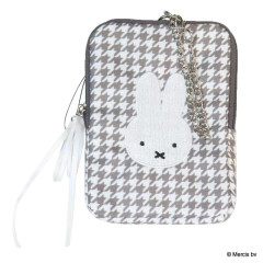 Japan Miffy Pass Case Card Holder & Coin Case - Miffy : Chidori & Monotone Houndstooth
