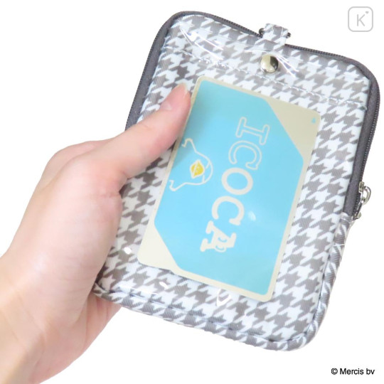Japan Miffy Pass Case Card Holder & Coin Case - Miffy : Chidori & Monotone Houndstooth - 2