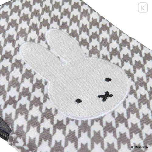 Japan Miffy Pass Case Card Holder & Coin Case - Miffy : Chidori & Monotone Houndstooth - 4