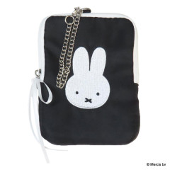Japan Miffy Pass Case Card Holder & Coin Case - Miffy : Chidori & Monotone Houndstooth Black