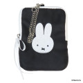 Japan Miffy Pass Case Card Holder & Coin Case - Miffy : Chidori & Monotone Houndstooth Black - 1