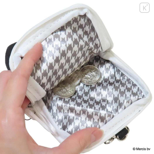 Japan Miffy Pass Case Card Holder & Coin Case - Miffy : Chidori & Monotone Houndstooth Black - 3
