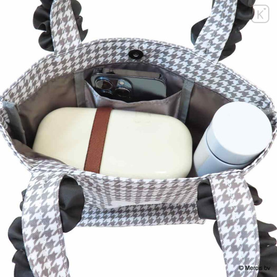 Japan Miffy Mini Tote Bag - Miffy : Chidori & Monotone Houndstooth Frill - 3