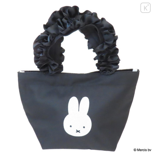 Japan Miffy Mini Tote Bag - Miffy : Chidori & Monotone Houndstooth Black Frill - 1