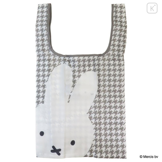 Japan Miffy Eco Shopping Bag - Miffy : Chidori & Monotone Houndstooth - 1