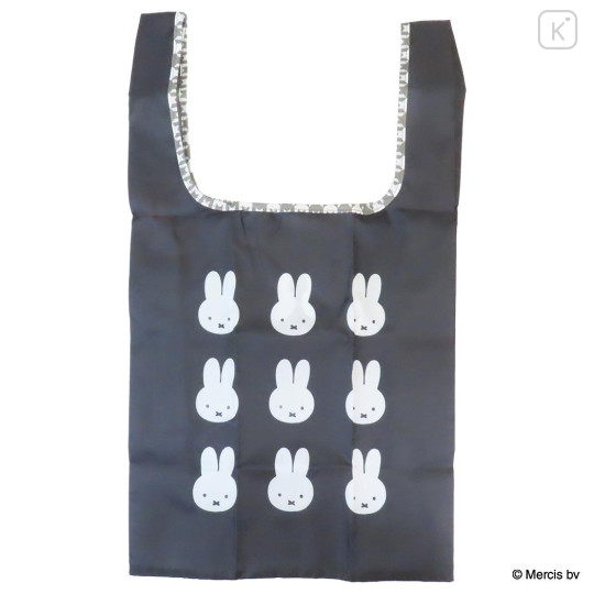 Japan Miffy Eco Shopping Bag - Miffy : Chidori & Monotone Houndstooth Black - 1