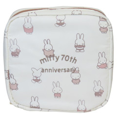 Japan Miffy Vertical Cosmetic Pouch - Miffy : 70th Anniversary Ivory