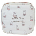 Japan Miffy Vertical Cosmetic Pouch - Miffy : 70th Anniversary Ivory - 1