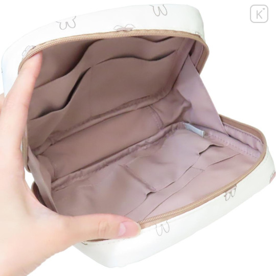 Japan Miffy Vertical Cosmetic Pouch - Miffy : 70th Anniversary Ivory - 3