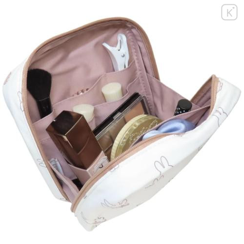 Japan Miffy Vertical Cosmetic Pouch - Miffy : 70th Anniversary Ivory - 4