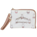 Japan Miffy Pass Case Card Holder & Coin Case & Reel - Miffy : 70th Anniversary Ivory - 1
