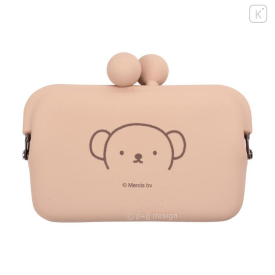 Japan Miffy Do-mo Silicone Mini Accessory Pouch - Boris : Light Brown - 1