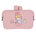 Japan Sanrio Do-mo Silicone Mini Accessory Pouch - My Melody : Bath Pink - 1