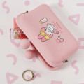 Japan Sanrio Do-mo Silicone Mini Accessory Pouch - My Melody : Bath Pink - 2