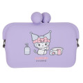Japan Sanrio Do-mo Silicone Mini Accessory Pouch - Kuromi : Bath Purple - 1