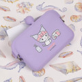 Japan Sanrio Do-mo Silicone Mini Accessory Pouch - Kuromi : Bath Purple - 2