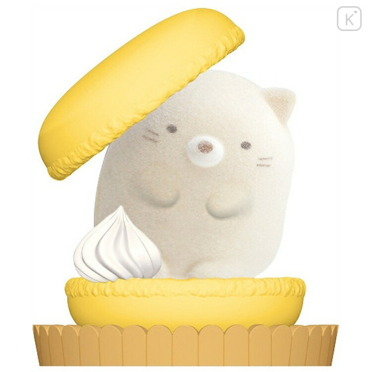 Japan San-X Petit Collection Mascot - Sumikko Gurashi : Neko Macaron Flocked - 1