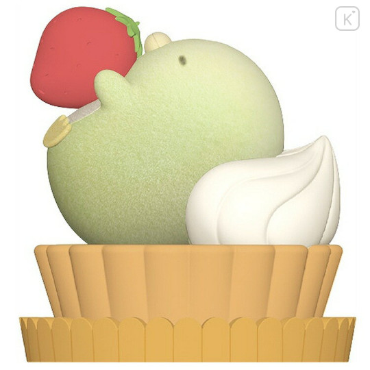 Japan San-X Petit Collection Mascot - Sumikko Gurashi : Penguin? Strawberry Tart Flocked - 2