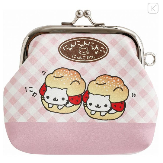 Japan San-X Mini Gamaguchi Clasp Pouch Coin Purse - Nyan Nyan Nyanko : Pink - 1