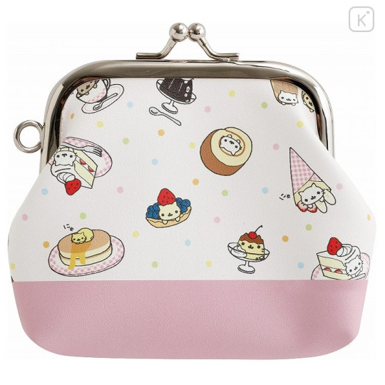 Japan San-X Mini Gamaguchi Clasp Pouch - Nyan Nyan Nyanko : Pink - 2