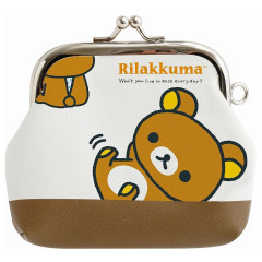 Japan San-X Mini Gamaguchi Clasp Pouch - Rilakkuma : Grey Brown