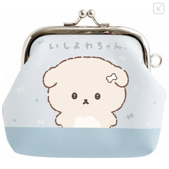 Japan San-X Mini Gamaguchi Clasp Pouch Coin Purse - Ishiyowa-chan : Light Blue - 1