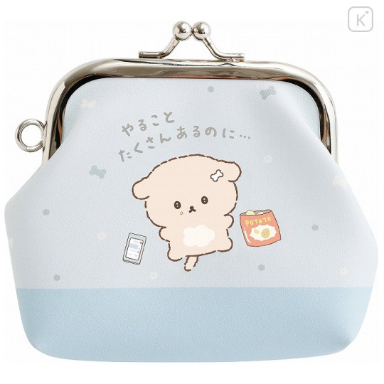 Japan San-X Mini Gamaguchi Clasp Pouch - Ishiyowa-chan : Light Blue - 2