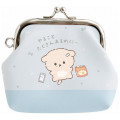 Japan San-X Mini Gamaguchi Clasp Pouch Coin Purse - Ishiyowa-chan : Light Blue - 2