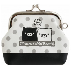 Japan San-X Mini Gamaguchi Clasp Pouch - Monochrome Boo