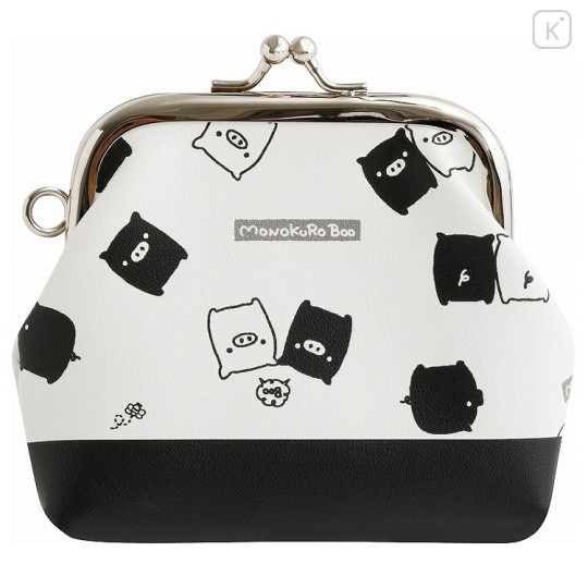 Japan San-X Mini Gamaguchi Clasp Pouch Coin Purse - Monokuro Boo - 2