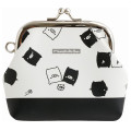 Japan San-X Mini Gamaguchi Clasp Pouch Coin Purse - Monochrome Boo - 2