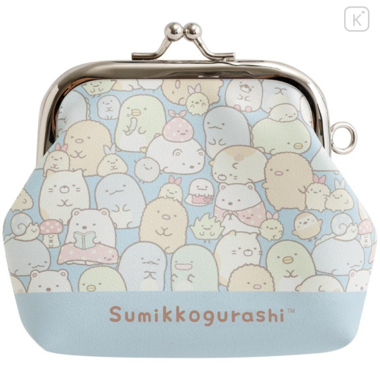 Japan San-X Mini Gamaguchi Clasp Pouch Coin Purse - Sumikko Gurashi : Light Blue - 1