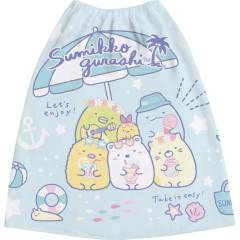 Japan San-X Kids Wrap Towel 60cm - Sumikko Gurashi : Beach Party Blue