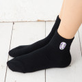 Japan Ghibli Embroidered Low Crew Socks - Spirited Away : No Face Black - 2