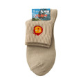 Japan Ghibli Embroidered Low Crew Socks - Howl's Moving Castle : Beige - 4