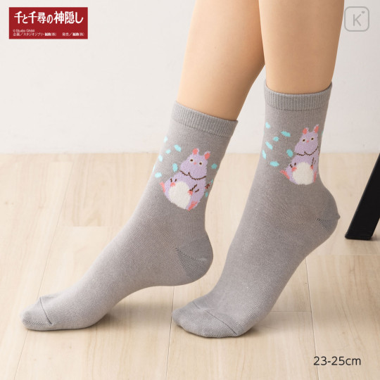 Japan Ghibli Low Crew Socks - Spirited Away : Gray - 2