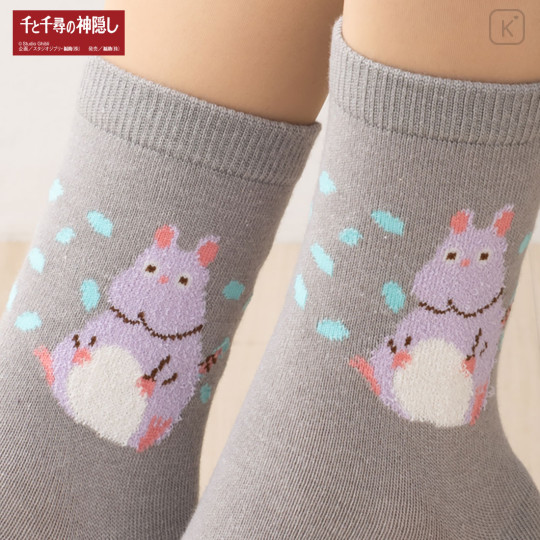 Japan Ghibli Low Crew Socks - Spirited Away : Gray - 3