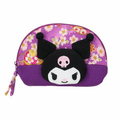 Japan Sanrio Pouch - Kuromi : Japanese Pattern Face