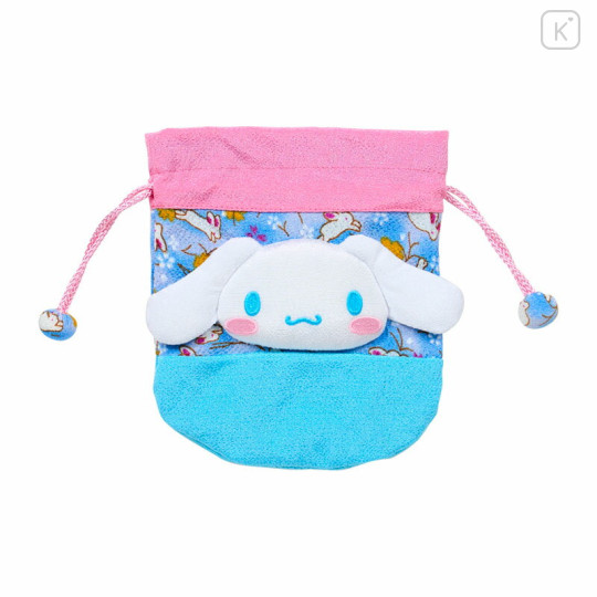 Japan Sanrio Drawstring Bag - Cinnamoroll : Japanese Pattern Face - 1