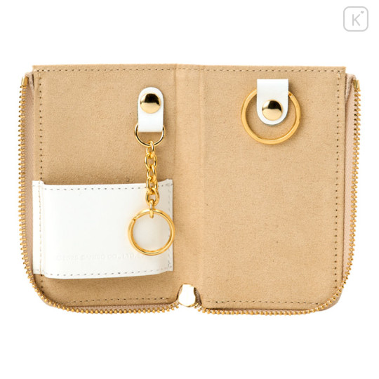Japan Sanrio Genuine Leather Key Case - Hello Kitty : Small Flower White - 2