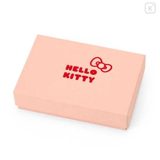 Japan Sanrio Genuine Leather Key Case - Hello Kitty : Small Flower White - 4