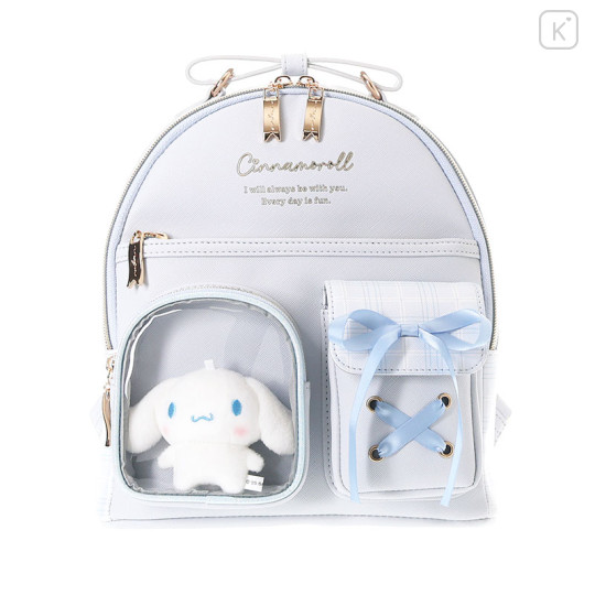Japan Sanrio Backpack with Plush Pocket - Cinnamoroll - 1